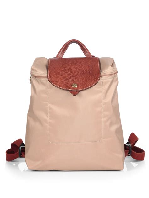 longchamp le pliage backpack beige.